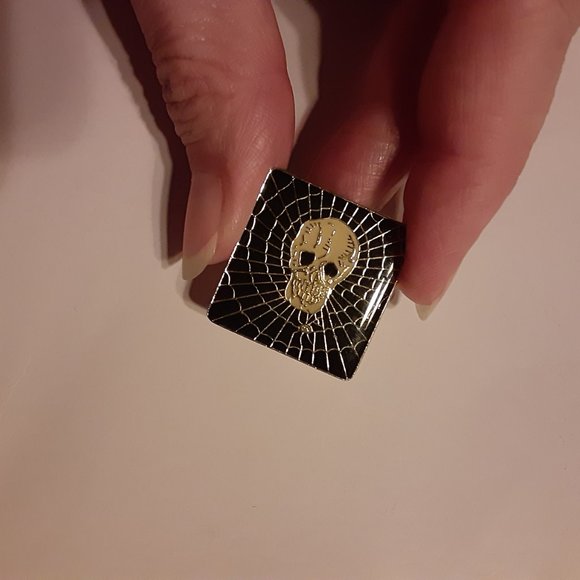 1" Black Back Spiderweb with Skull Spider - Picture 2 of 5